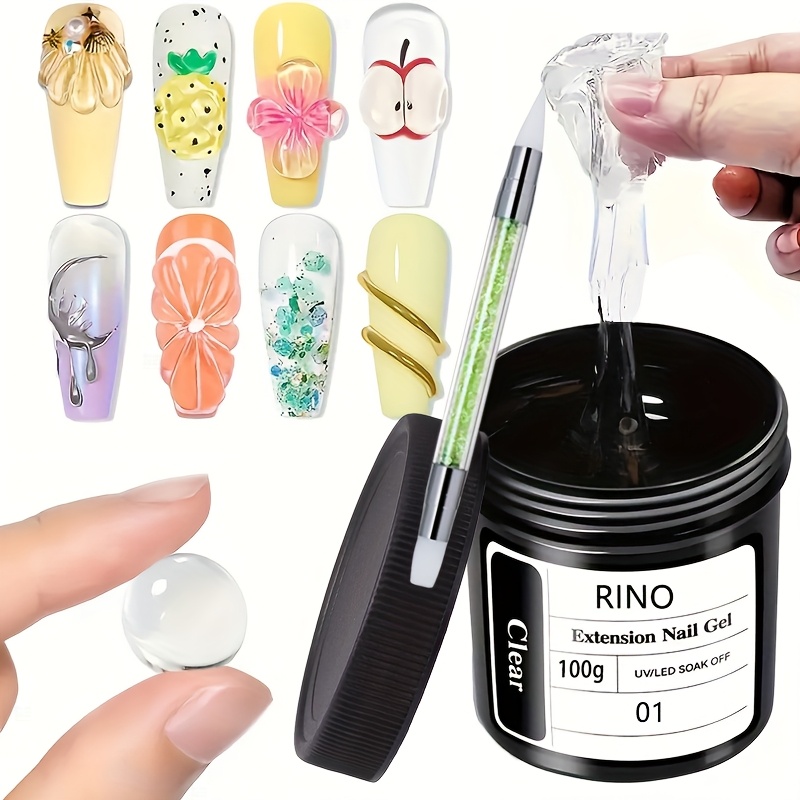 Nail Art Extension - เจลต่อเล็บใส 100 กรัม ไม่เหนียวเหนอะหนะ พร้อมปากกาปั้นแต่งเล็บ 3