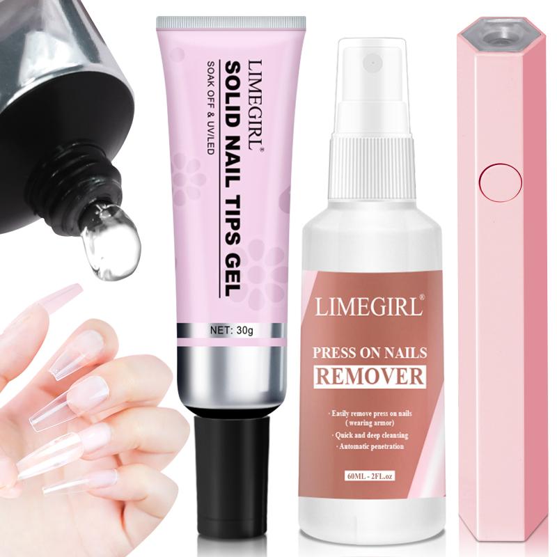 Nail Art Extension - เจลติดเล็บปลอมแบบใส 30 กรัม กาวเหนียวแน่น แห้งด้วยแสง UV