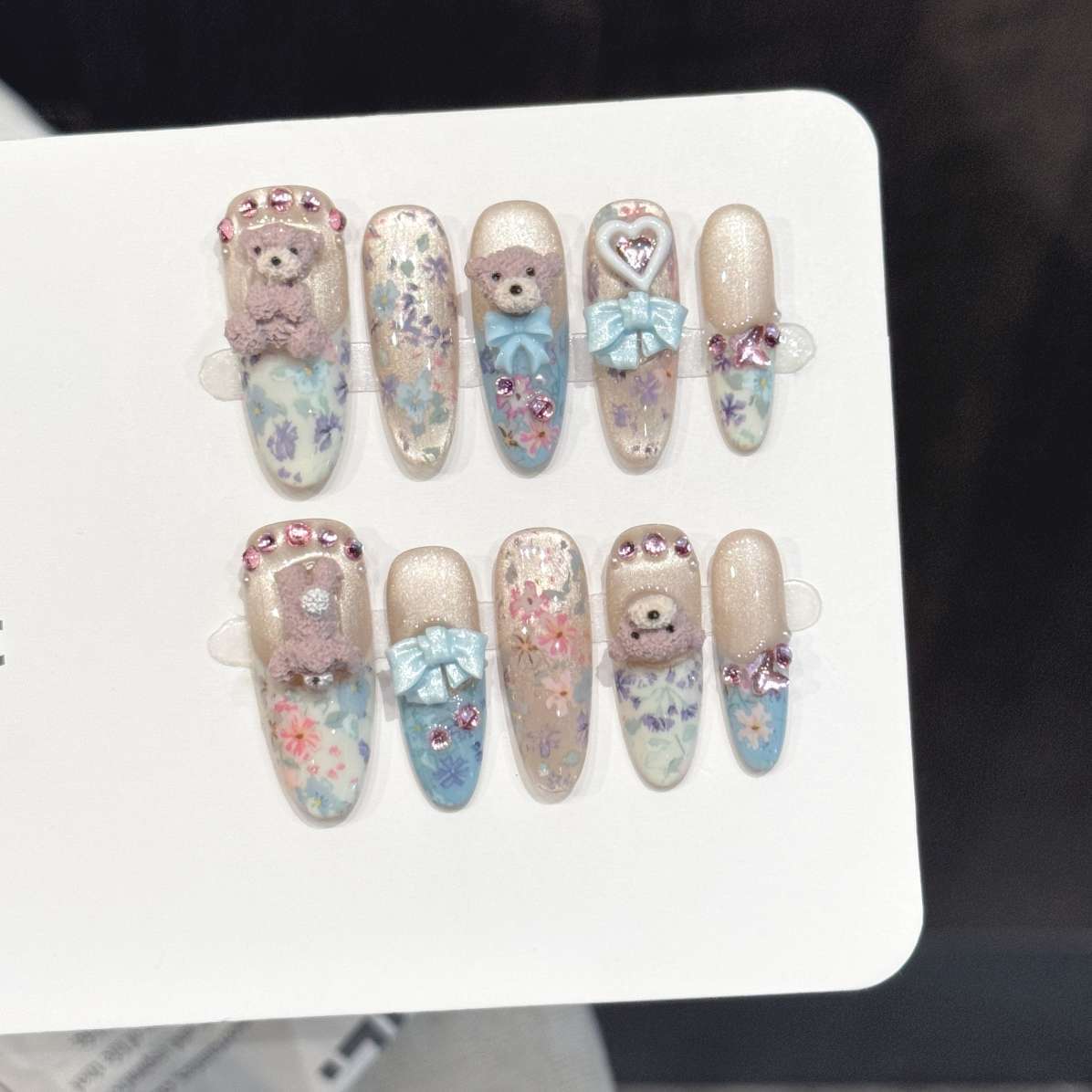 10 ชิ้น เล็บปลอมทรงวงรีทำมือ ล - Nail Art Fake บทวิจารณ์และราคา
