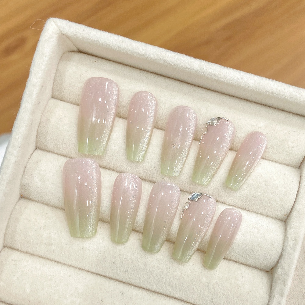 Handmade อัลมอนด์กดบนเล็บ Simp - Nail Art Fake บทวิจารณ์และราคา
