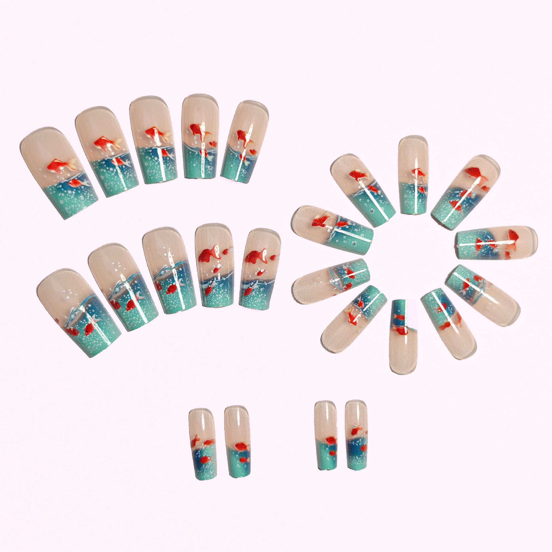 เล็บปลอมทรงเหลี่ยมขนาดกลางสำหร - Nail Art Red บทวิจารณ์และราคา