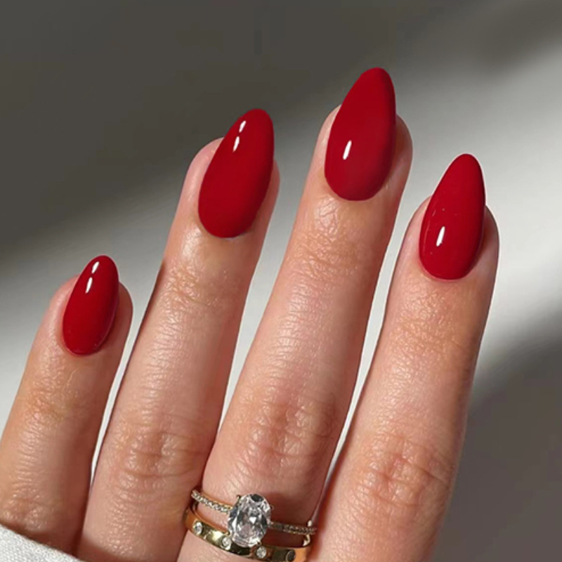 ชุดเล็บปลอมสีพื้น 24 ชิ้น สีแด - Nail Art Red บทวิจารณ์และราคา