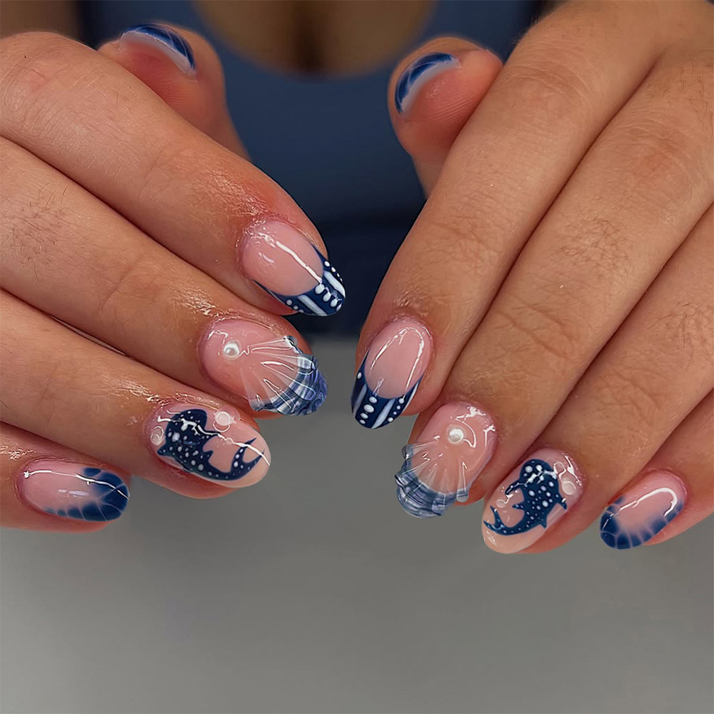 24 ชิ้น เล็บเจล 3 มิติ ลายปลาว - Nail Art Fake บทวิจารณ์และราคา