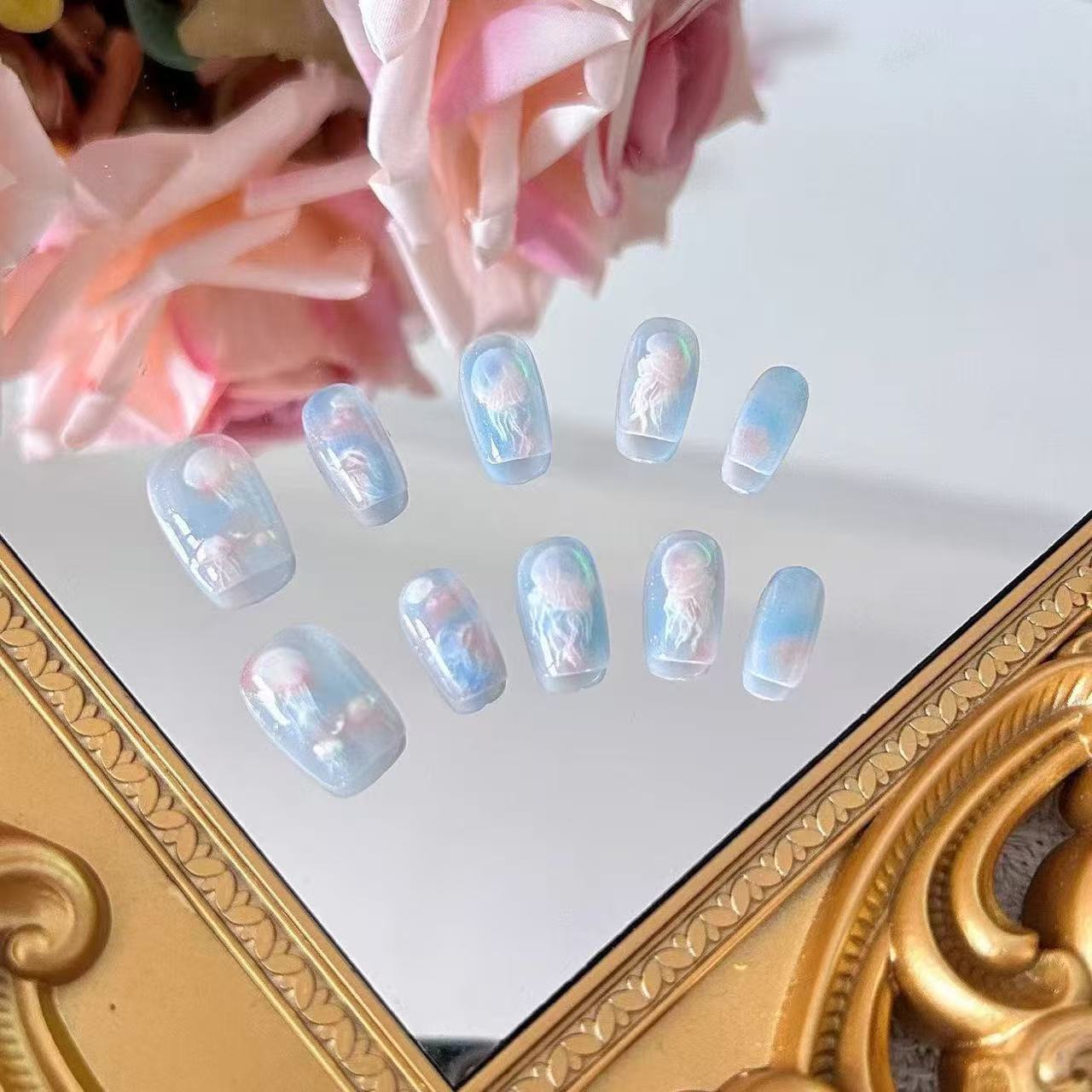 10 ชิ้นผู้หญิงสี Dreamy แมงกะพ - Nail Art Fake บทวิจารณ์และราคา