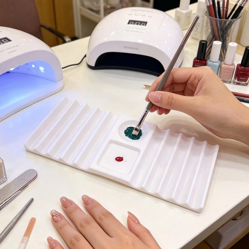 ถาดใส่เครื่องมือทำเล็บแบบใช้ซ้ - Nail Art Vector บทวิจารณ์และราคา