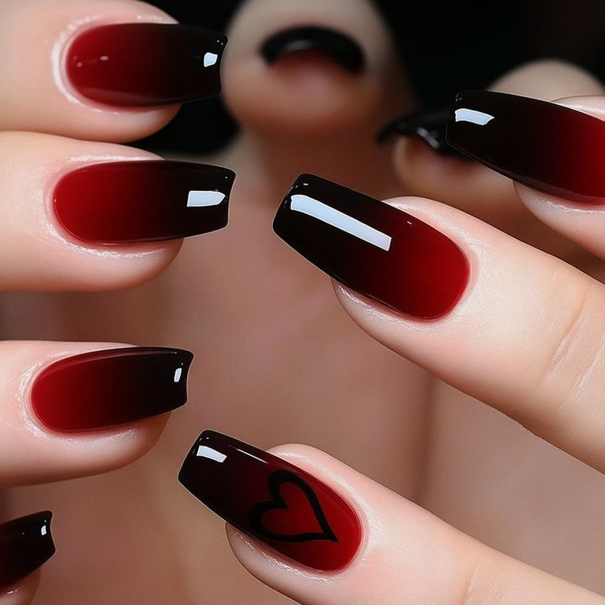 เล็บปลอมแบบสั้น-กลางสำหรับผู้ห - Nail Art Red บทวิจารณ์และราคา