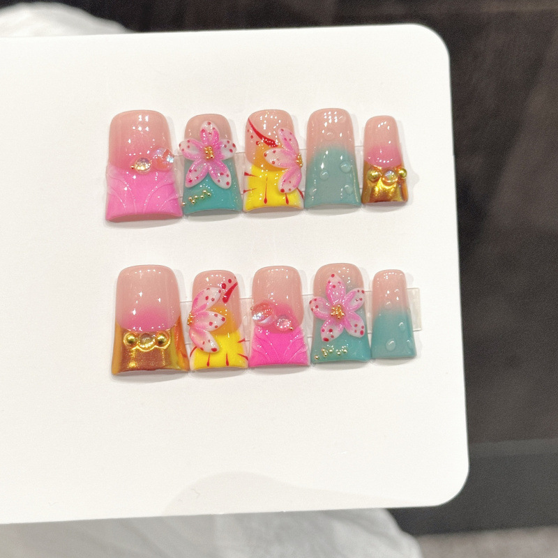 ชุดเล็บปลอมสไตล์ทะเล 10 ชิ้น แ - Nail Art Fake บทวิจารณ์และราคา