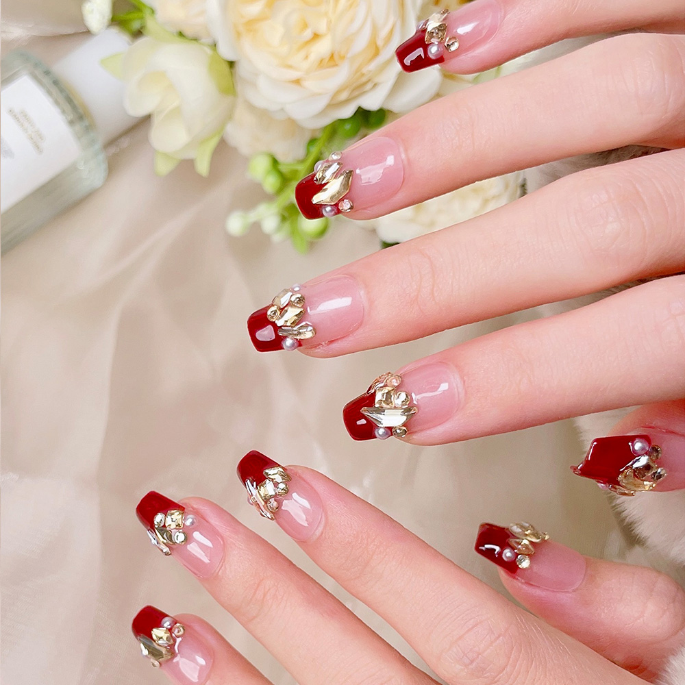 ชุดเล็บปลอมแบบกดติด 10 ชิ้น รู - Nail Art Red บทวิจารณ์และราคา