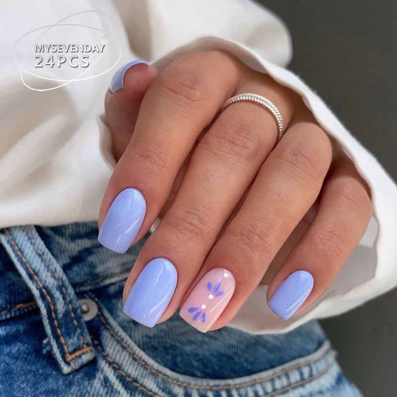 เล็บปลอมสไตล์ฝรั่งเศส 24 ชิ้น  - Nail Art Fake บทวิจารณ์และราคา