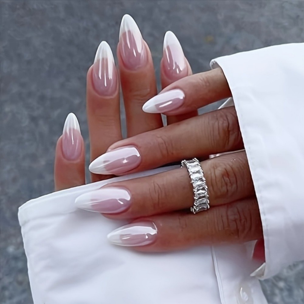 เล็บปลอมสีขาวนม 24 ชิ้น แบบกดต - Nail Art Extension บทวิจารณ์และราคา
